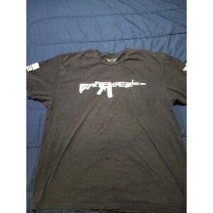 We the People T Shirt Men's 3XL Black Graphic Long Gun Spell out Short Sleeve